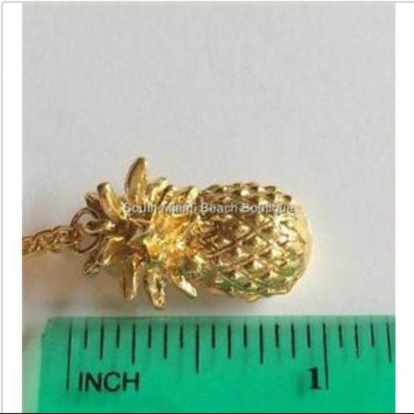 Gold Hawaiian Pineapple Necklace Pendant 26" XLong - Picture 7 of 8